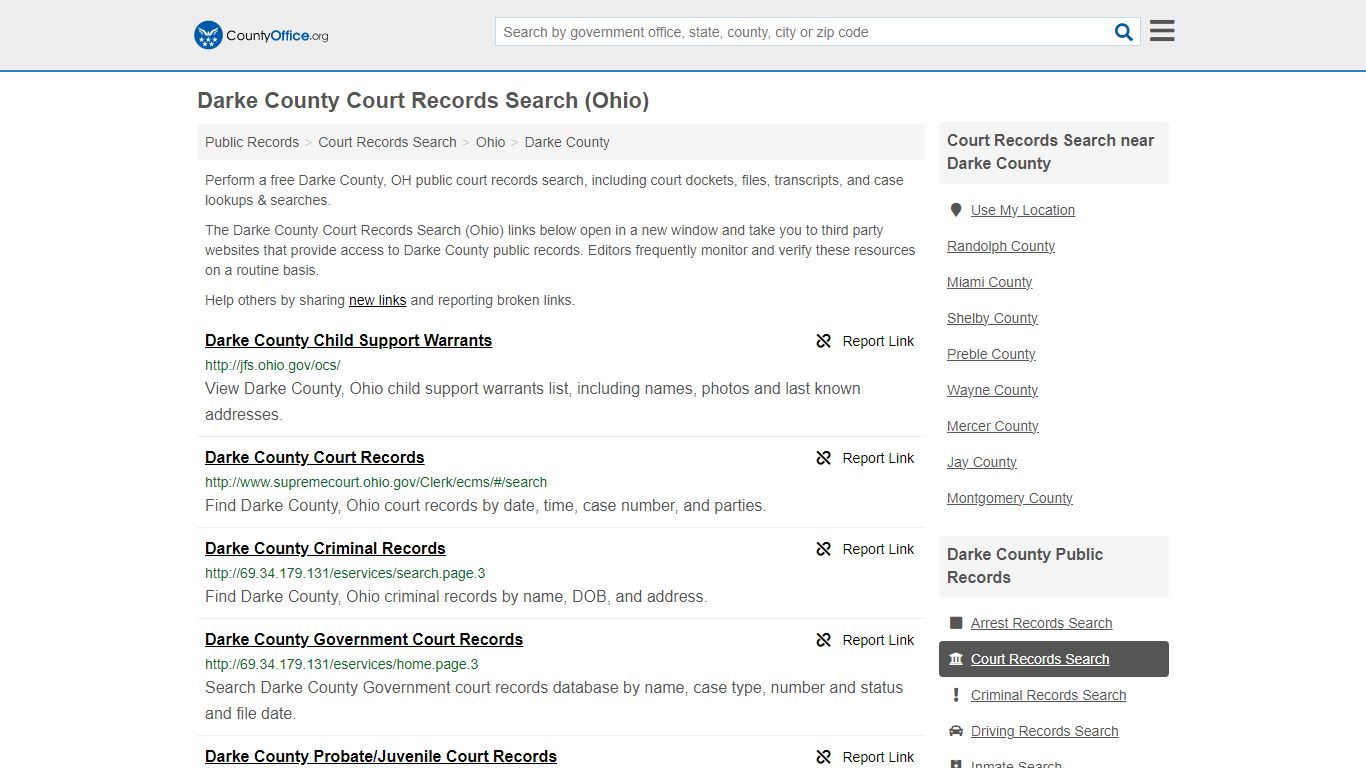 Darke County Court Records Search (Ohio) - County Office