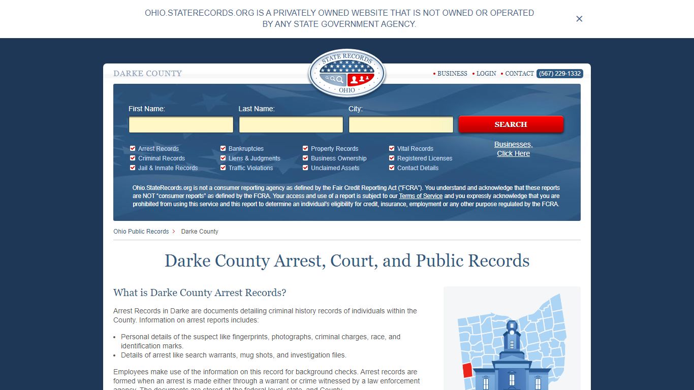 Darke County Arrest, Court, and Public Records